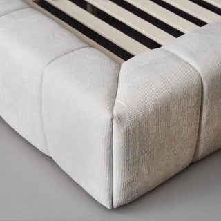 Marshmallow Cloud Bed - close-up of padded corner and timber slats