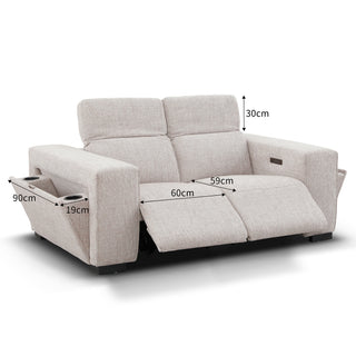 Aspen 2 Seat Fabric Electric Recliner with Electric Headrest