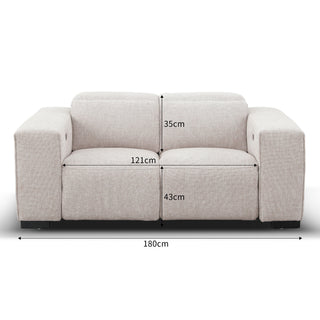 Aspen 2 Seat Fabric Electric Recliner with Electric Headrest