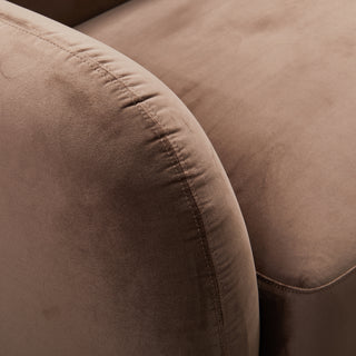 Luna 3 Seat Velvet Fabric Sofa - Chocolate