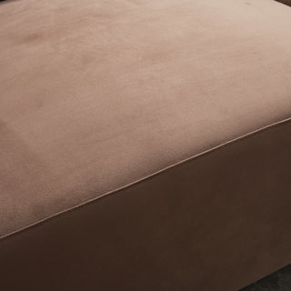 Luna 3 Seat Velvet Fabric Sofa - Chocolate