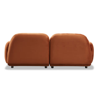 Luna 2 Seat Velvet Fabric Sofa - Rust