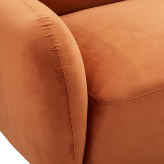 Luna 3 Seat Velvet Fabric Sofa - Rust