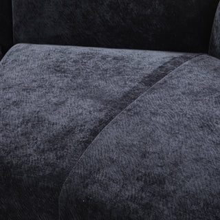 Zylo 5 Seater Italia LHF Chaise sofa With Adjustable Arms/Headrest - Midnight Black