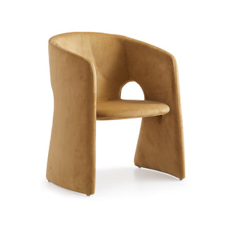 Arlo Velvet Arm Chair - Brass Tone