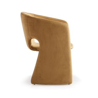 Arlo Velvet Arm Chair - Brass Tone