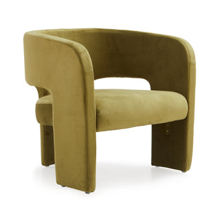 Velano Velvet Arm Chair - Olive Green