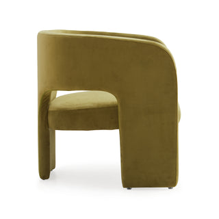 Velano Velvet Arm Chair - Olive Green