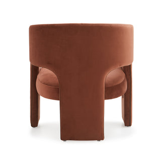 Velano Velvet Arm Chair - Rust