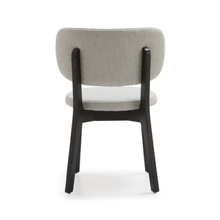 ORRO Black Wooden Dining Chair With Grey Upholstery