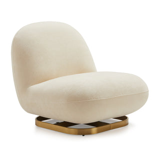 Nest Swivel Chair - Cream/Brass Finish