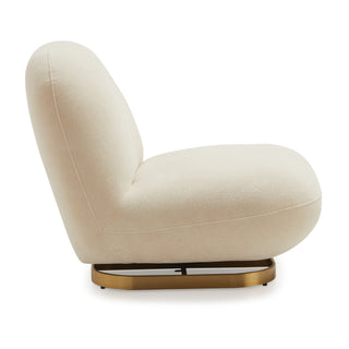Nest Swivel Chair - Cream/Brass Finish