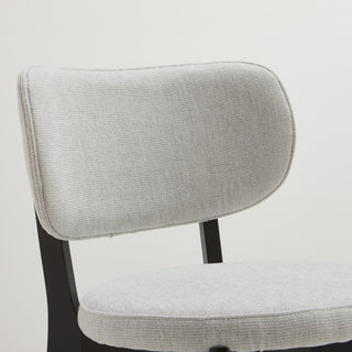 ORRO Black Wooden Dining Chair With Grey Upholstery