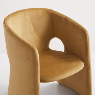 Arlo Velvet Arm Chair - Brass Tone
