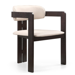 Brizo Dining Chair - Cream/Dark Brown