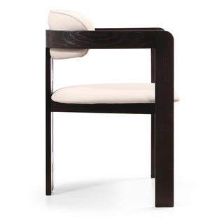 Brizo Dining Chair - Cream/Dark Brown