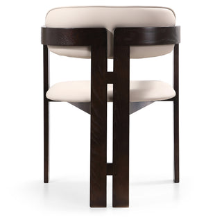 Brizo Dining Chair - Cream/Dark Brown