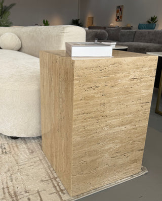 Serenity Natural Travertine Side Table