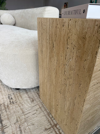 Serenity Natural Travertine Side Table