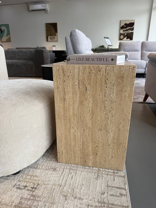 Serenity Natural Travertine Side Table