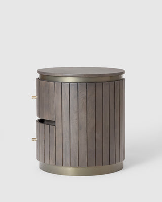 Piano Bedside Table – Mango Wood, Smoky Grey