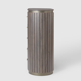 Piano Mango Wood 5 Drawer Tallboy – Smoky Grey