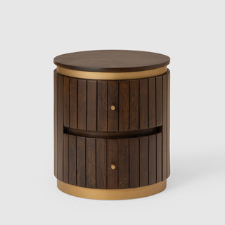 Piano Bedside Table – Mango Wood, Walnut