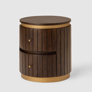 Piano Bedside Table – Mango Wood, Walnut