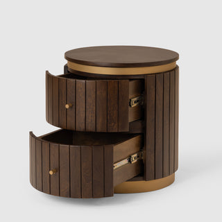 Piano Bedside Table – Mango Wood, Walnut