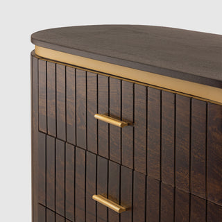 Piano Mango Wood 5 Drawer Tallboy – Walnut