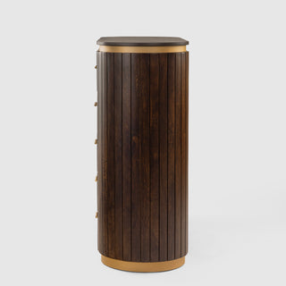 Piano Mango Wood 5 Drawer Tallboy – Walnut