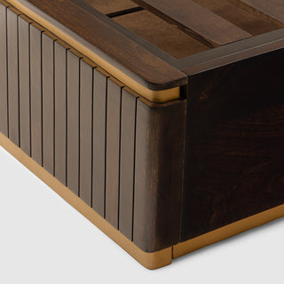 Piano King Bed with Hydraulic Lift – Mango Wood, Walnut