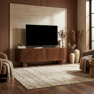 Regal Solid Acacia Wood Tv unit - Crescent Legs