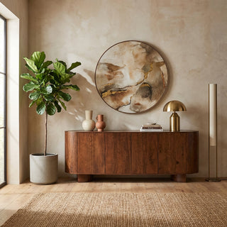 Regal Solid Acacia Wood Sideboard - Crescent Legs