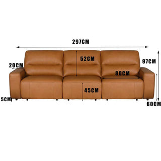 Darly 3 Seater Leather Electric Slide Out Sofa