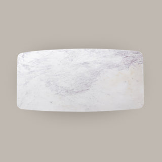 Natural marble top of the Kelby dining table from above