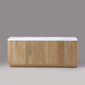 Kelby Fluted Marble Top Buffet 190cm - Blonde