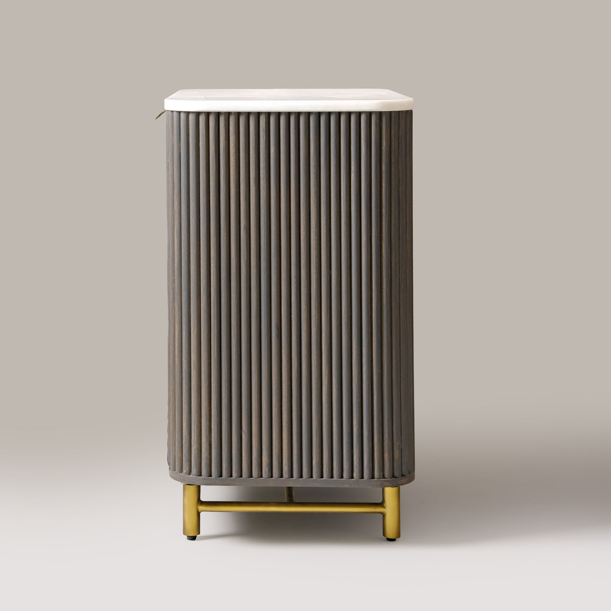 Kelby small buffet Mist Grey with gold-finish metal legs