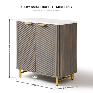 Kelby Small Buffet Mist Grey dimensions 80cm x 45.6cm x 80cm