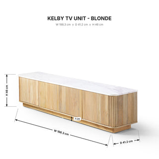 Kelby TV Unit Blonde dimensions 198.3cm x 41.2cm x 46cm