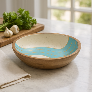 Nautical Serving Mango Wood Bowl