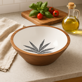 Palm Salad & Fruit Mango Wood Bowl