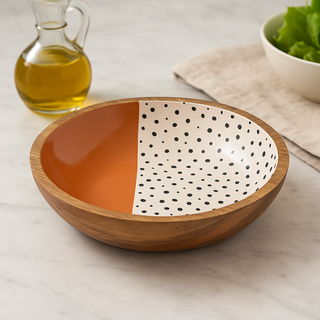 Polka Serving Mango Wood Bowl