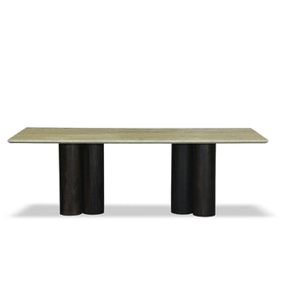Serenity Natural Travertine and Mango Wood Dining Table