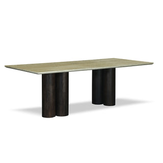 Serenity Natural Travertine and Mango Wood Dining Table