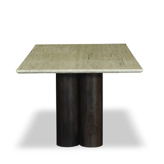 Serenity Natural Travertine and Mango Wood Dining Table