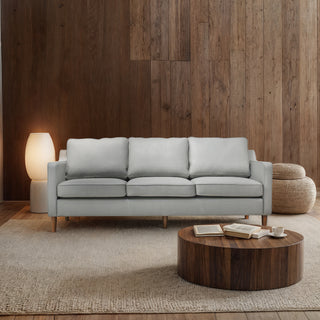 Armoire 3 Seater Leather Sofa - Grey
