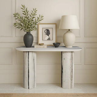 Linea Panda White Marble 105CM Console Table