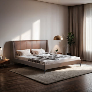 Ridge Top Grain Genuine Leather King Bed