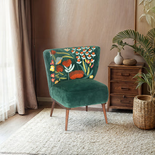 The Verdant Blossom Chair Hand Embroidered Chair